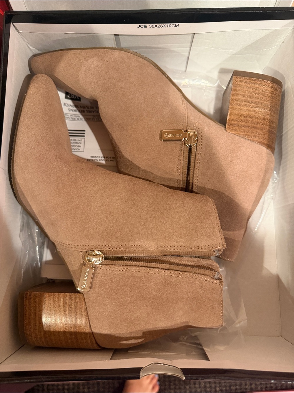Blonde Cow Suede Booties